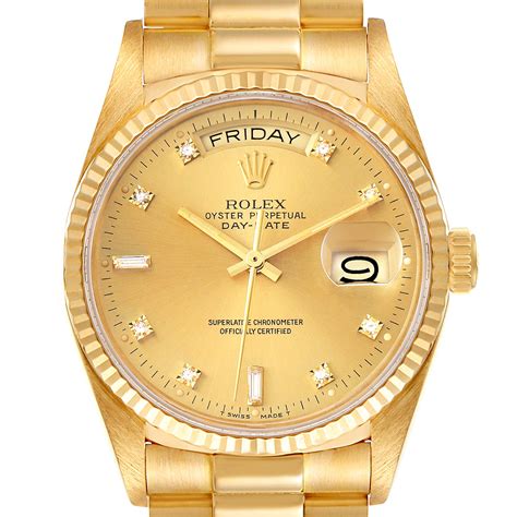 18ct rolex full gold|Rolex yellow gold date watch.